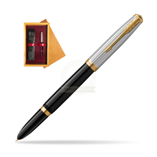 Parker 51 PREMIUM BLACK GT Penna Stilografica in single wooden box Honey Single Maroon
