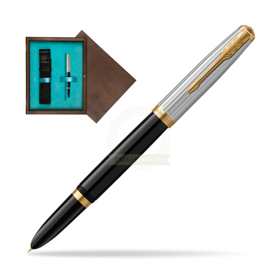 Parker 51 PREMIUM BLACK GT Penna Stilografica in single wooden box Wenge Single Turquoise 