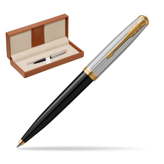 Parker 51 PREMIUM BLACK GT Penna a Sfera  in classic box brown