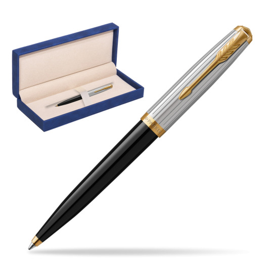 Parker 51 PREMIUM BLACK GT Penna a Sfera in suede box navy blue