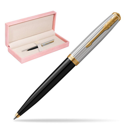 Parker 51 PREMIUM BLACK GT Penna a Sfera in suede box pink