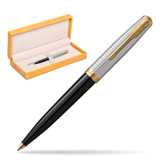 Parker 51 PREMIUM BLACK GT Penna a Sfera in suede box yellow