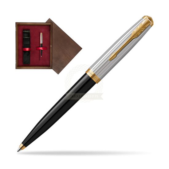 Parker 51 PREMIUM BLACK GT Penna a Sfera in single wooden box Wenge Single Maroon