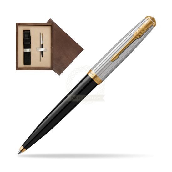 Parker 51 PREMIUM BLACK GT Penna a Sfera in single wooden box Wenge Single Ecru