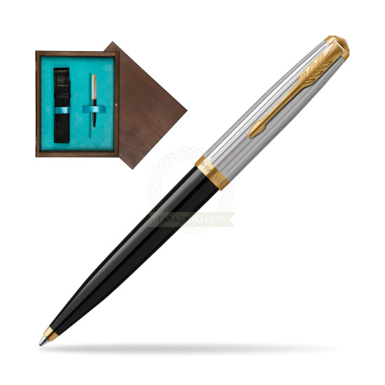 Parker 51 PREMIUM BLACK GT Penna a Sfera in single wooden box Wenge Single Turquoise 