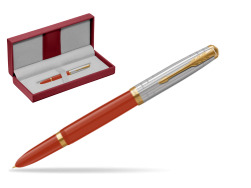 Parker 51 PREMIUM REGE RED GT Fountain Pen in the red leather box
