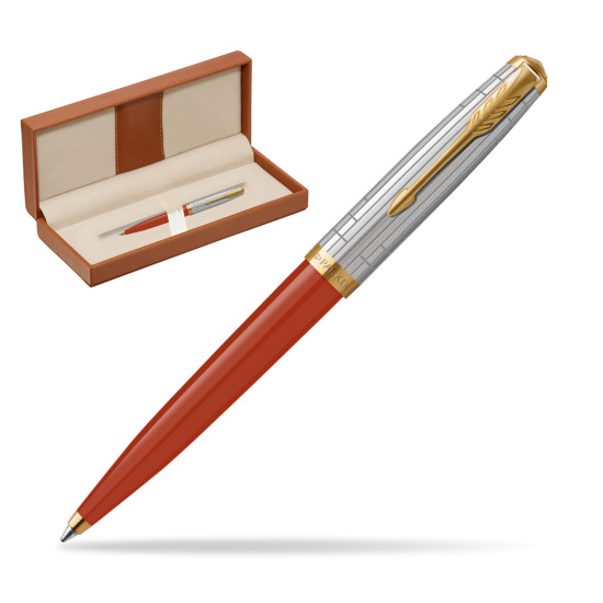 Parker 51 PREMIUM REGE RED GT Penna a Sfera  in classic box brown