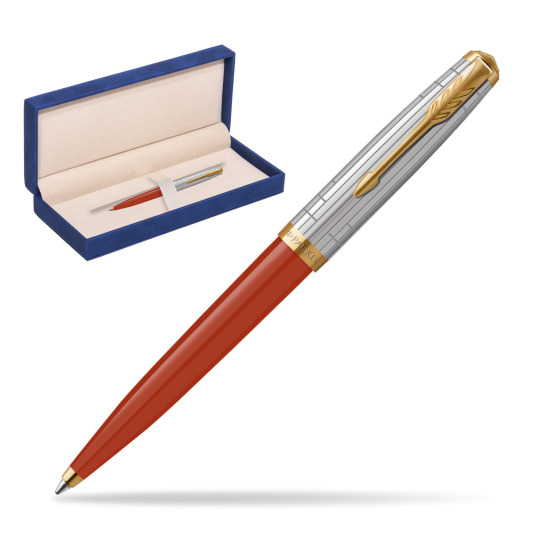 Parker 51 PREMIUM REGE RED GT Penna a Sfera in suede box navy blue