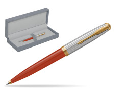 Parker 51 PREMIUM REGE RED GT Penna a Sfera in suede box grey