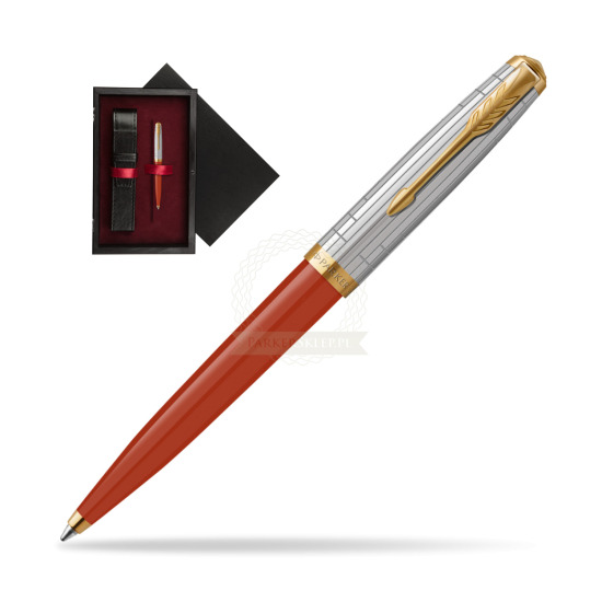 Parker 51 PREMIUM REGE RED GT Penna a Sfera in single wooden box Black Single Maroon