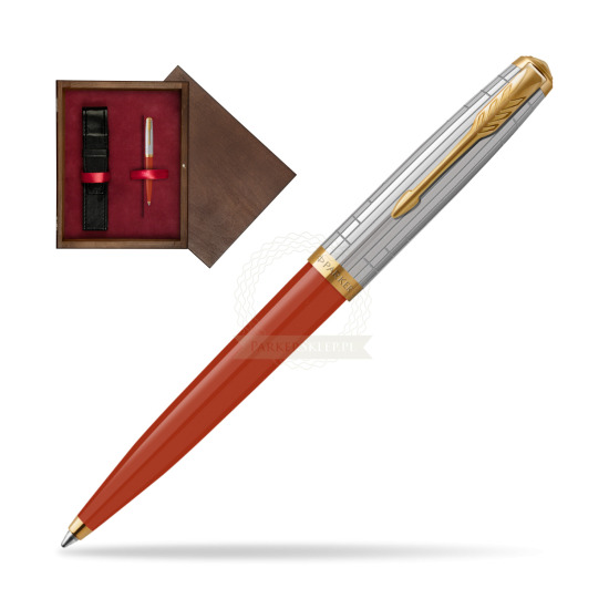 Parker 51 PREMIUM REGE RED GT Penna a Sfera in single wooden box Wenge Single Maroon
