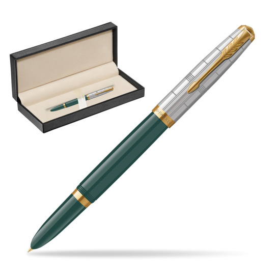 Parker 51 PREMIUM FOREST GREEN GT Penna Stilografica in classic box pure black