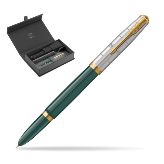 Parker 51 PREMIUM FOREST GREEN GT Penna Stilografica in original Parker box, closed case