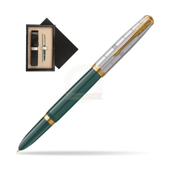 Parker 51 PREMIUM FOREST GREEN GT Penna Stilografica in single wooden box Wenge Single Ecru