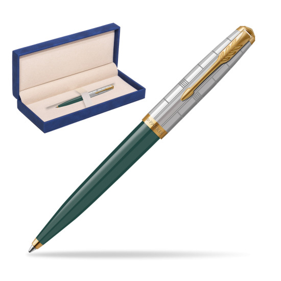 Parker 51 PREMIUM FOREST GREEN GT Penna a Sfera in suede box navy blue