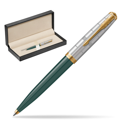 Parker 51 PREMIUM FOREST GREEN GT Penna a Sfera in classic box pure black