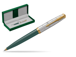 Parker 51 PREMIUM FOREST GREEN GT Ballpoint Pen in the green leather box