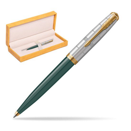 Parker 51 PREMIUM FOREST GREEN GT Penna a Sfera in suede box yellow