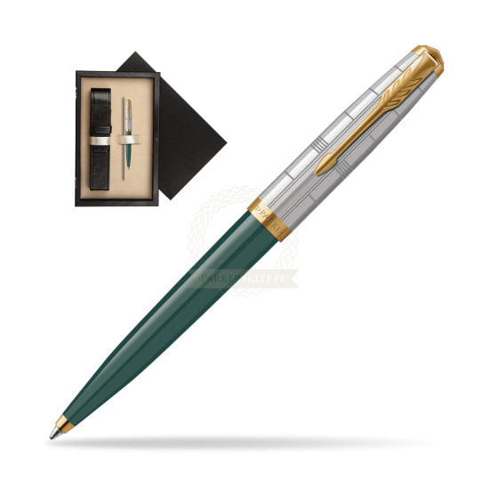Parker 51 PREMIUM FOREST GREEN GT Penna a Sfera in single wooden box Wenge Single Ecru