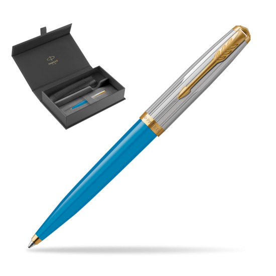 Parker 51 PREMIUM TURQUOISE GT Penna a Sfera in original Parker box, slide-out case
