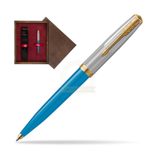 Parker 51 PREMIUM TURQUOISE GT Penna a Sfera in single wooden box Wenge Single Maroon