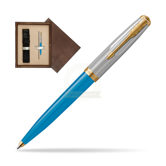 Parker 51 PREMIUM TURQUOISE GT Penna a Sfera in single wooden box Wenge Single Ecru