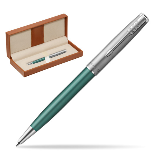 Parker Sonnet Sand Blasted Metal Green CT Penna a Sfera  in classic box brown