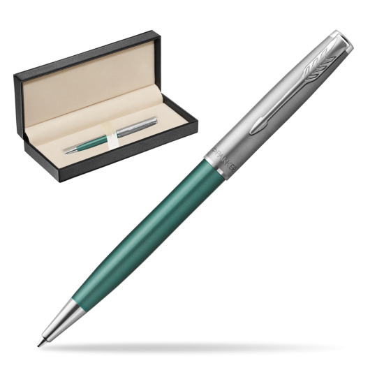 Parker Sonnet Sand Blasted Metal Green CT Penna a Sfera in classic box pure black