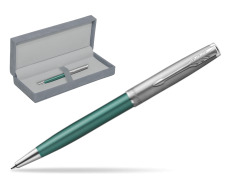 Parker Sonnet Sand Blasted Metal Green CT Penna a Sfera in suede box grey
