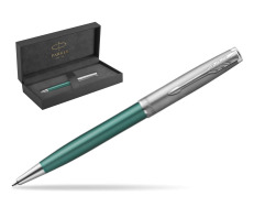 Parker Sonnet Sand Blasted Metal Green CT Penna a Sfera in original Parker Prestige box
