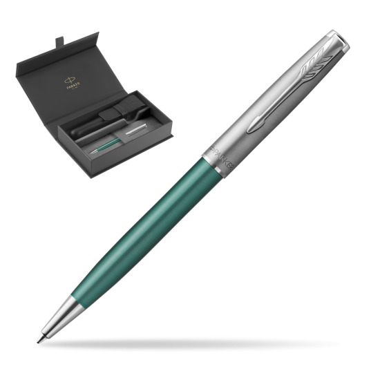 Parker Sonnet Sand Blasted Metal Green CT Penna a Sfera in original Parker box, closed case