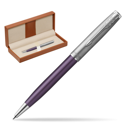 Parker Sonnet Sand Blasted Metal Violet CT Penna a Sfera  in classic box brown