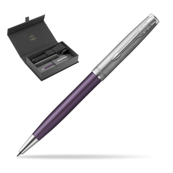 Parker Sonnet Sand Blasted Metal Violet CT Penna a Sfera in original Parker box, closed case
