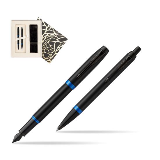 Parker IM VIBRANT RING Marine Blue Penna Stilografica +  Penna a Sfera Set regalo  Standard