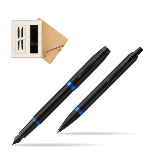 Parker IM VIBRANT RING Marine Blue Penna Stilografica +  Penna a Sfera Set regalo in Standard 2