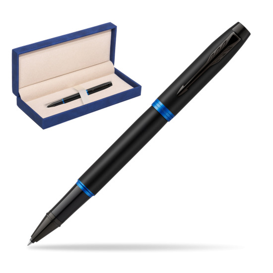 Parker IM PROFESSIONALS VIBRANT RING Marine Blue Rollerball in suede box navy blue