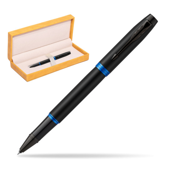 Parker IM PROFESSIONALS VIBRANT RING Marine Blue Rollerball in suede box yellow