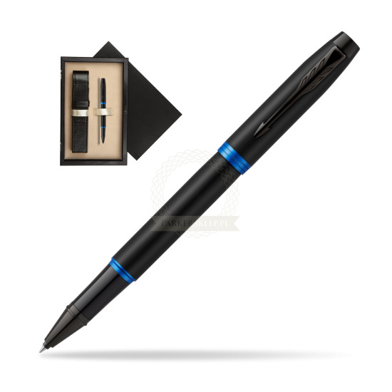 Parker IM PROFESSIONALS VIBRANT RING Marine Blue Rollerball in single wooden box Wenge Single Ecru
