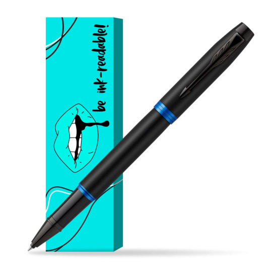 Parker IM PROFESSIONALS VIBRANT RING Marine Blue Rollerball in cover Ink-readable