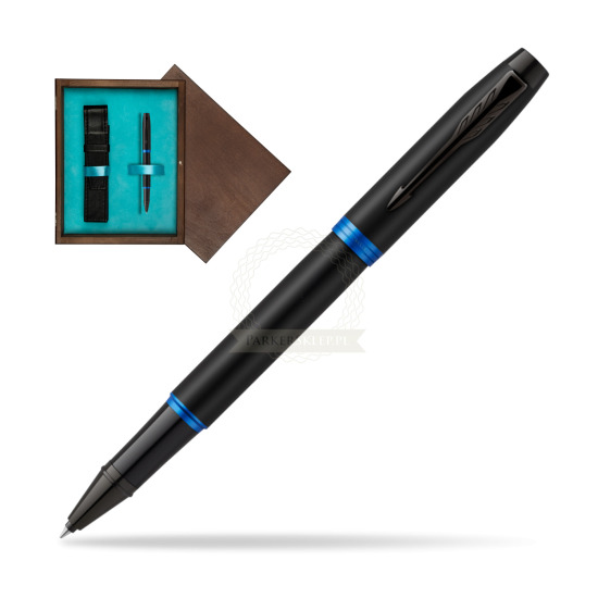 Parker IM PROFESSIONALS VIBRANT RING Marine Blue Rollerball in single wooden box Wenge Single Turquoise 
