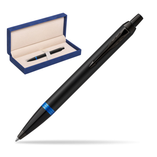 Parker IM PROFESSIONALS VIBRANT RING Marine Blue Penna a Sfera in suede box navy blue