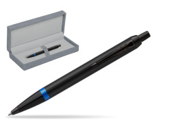Parker IM PROFESSIONALS VIBRANT RING Marine Blue Penna a Sfera in suede box grey