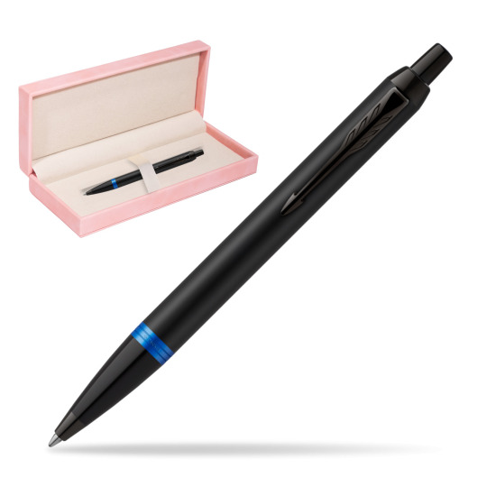 Parker IM PROFESSIONALS VIBRANT RING Marine Blue Penna a Sfera in suede box pink