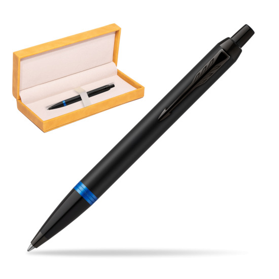 Parker IM PROFESSIONALS VIBRANT RING Marine Blue Penna a Sfera in suede box yellow