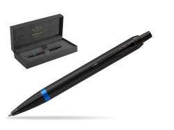 Parker IM PROFESSIONALS VIBRANT RING Marine Blue Penna a Sfera in original Parker Prestige box