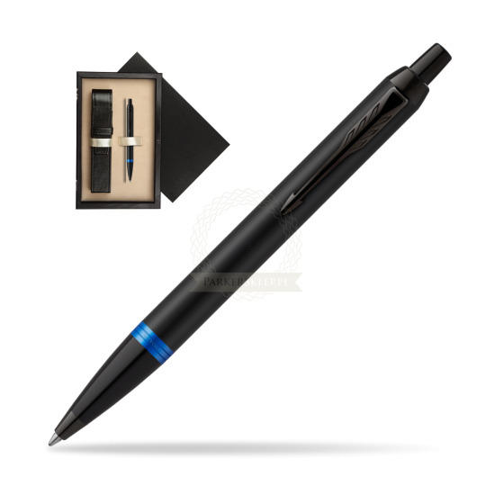 Parker IM PROFESSIONALS VIBRANT RING Marine Blue Penna a Sfera in single wooden box Wenge Single Ecru