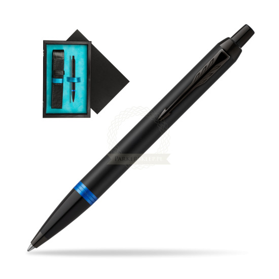 Parker IM PROFESSIONALS VIBRANT RING Marine Blue Penna a Sfera in single wooden box Black Single Turquoise