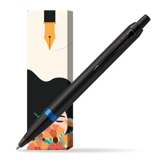 Parker IM PROFESSIONALS VIBRANT RING Marine Blue Penna a Sfera in cover Poppy