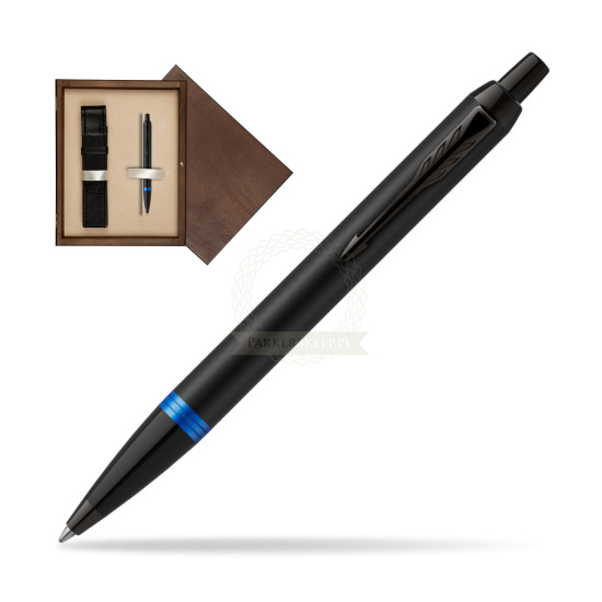 Parker IM PROFESSIONALS VIBRANT RING Marine Blue Penna a Sfera in single wooden box Wenge Single Ecru