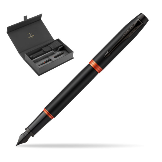 Parker IM PROFESSIONALS VIBRANT RING Flame Orange Penna Stilografica in original Parker box, closed case